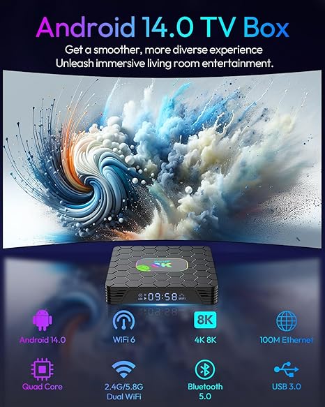 Android 14 TV Box 2025 4GB RAM 32GB ROM